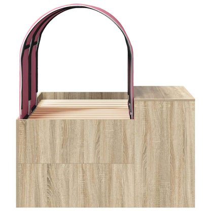 Bed with Tunnel 3 pcs Sonoma Oak and Pink Engineered Wood