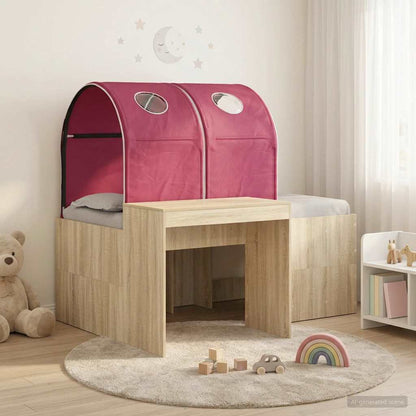 Bed with Tunnel 3 pcs Sonoma Oak and Red Engineered Wood