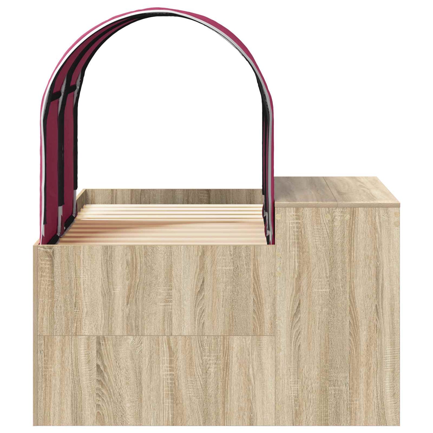 Bed with Tunnel 3 pcs Sonoma Oak and Red Engineered Wood