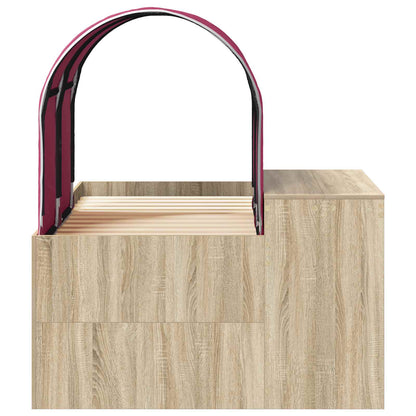 Bed with Tunnel 3 pcs Sonoma Oak and Red Engineered Wood