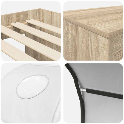 Bed with Tunnel 3 pcs Sonoma Oak and White Engineered Wood
