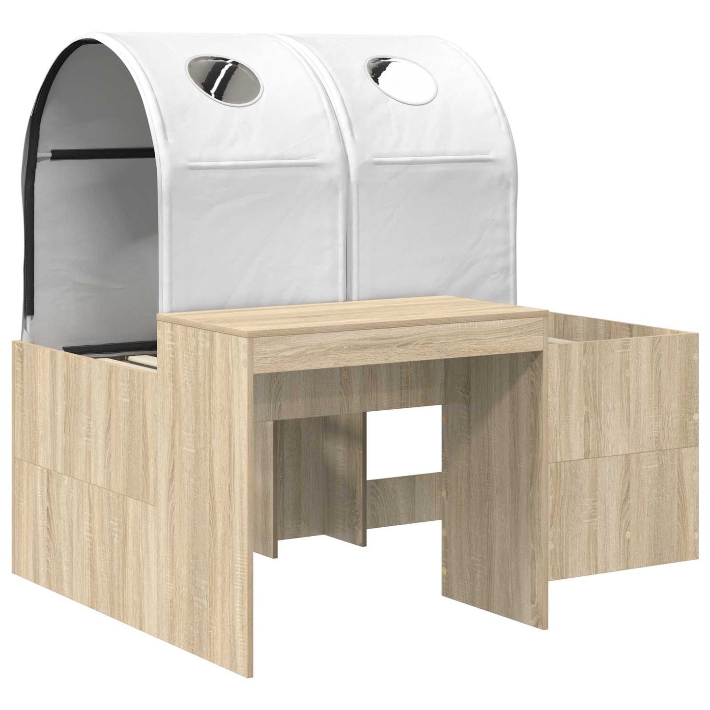Bed with Tunnel 3 pcs Sonoma Oak and White Engineered Wood