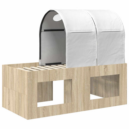 Bed with Tunnel 3 pcs Sonoma Oak and White Engineered Wood