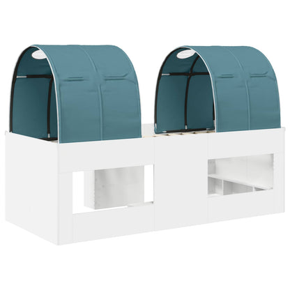 Kids'High Bed Frame with Tunnel 3 pcs White and Light Blue