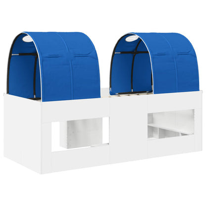 Kids'High Bed Frame with Tunnel 3 pcs White and Blue