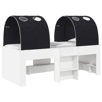Kids'High Bed Frame with Tunnel 3 pcs White and Black