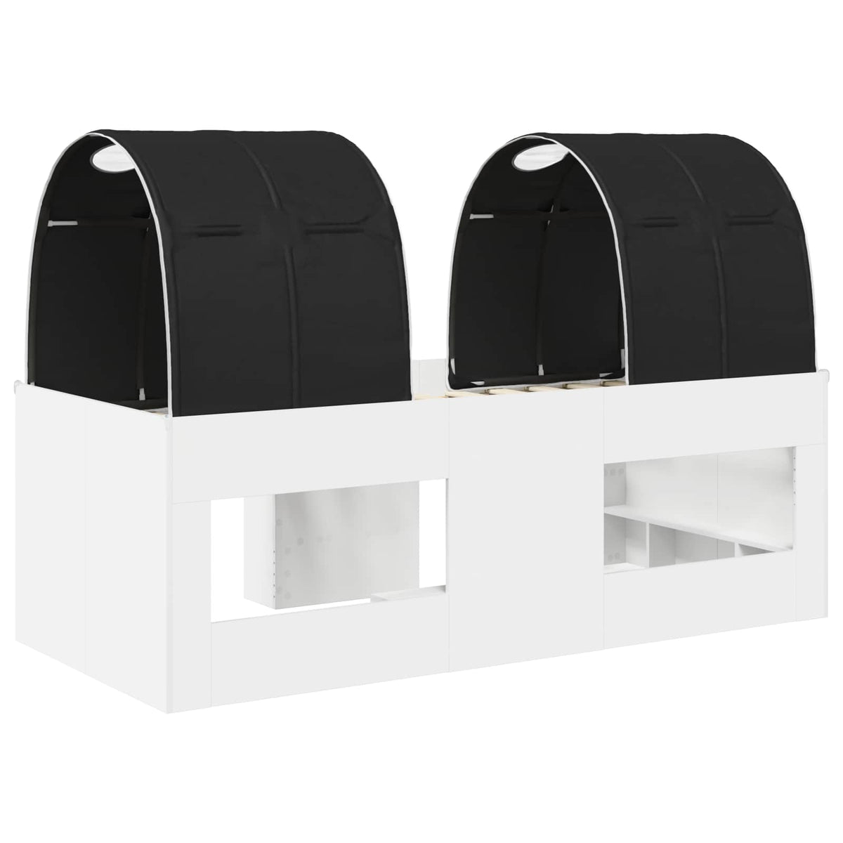 Kids'High Bed Frame with Tunnel 3 pcs White and Black