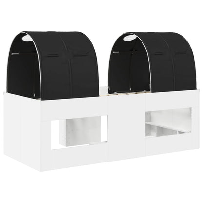 Kids'High Bed Frame with Tunnel 3 pcs White and Black