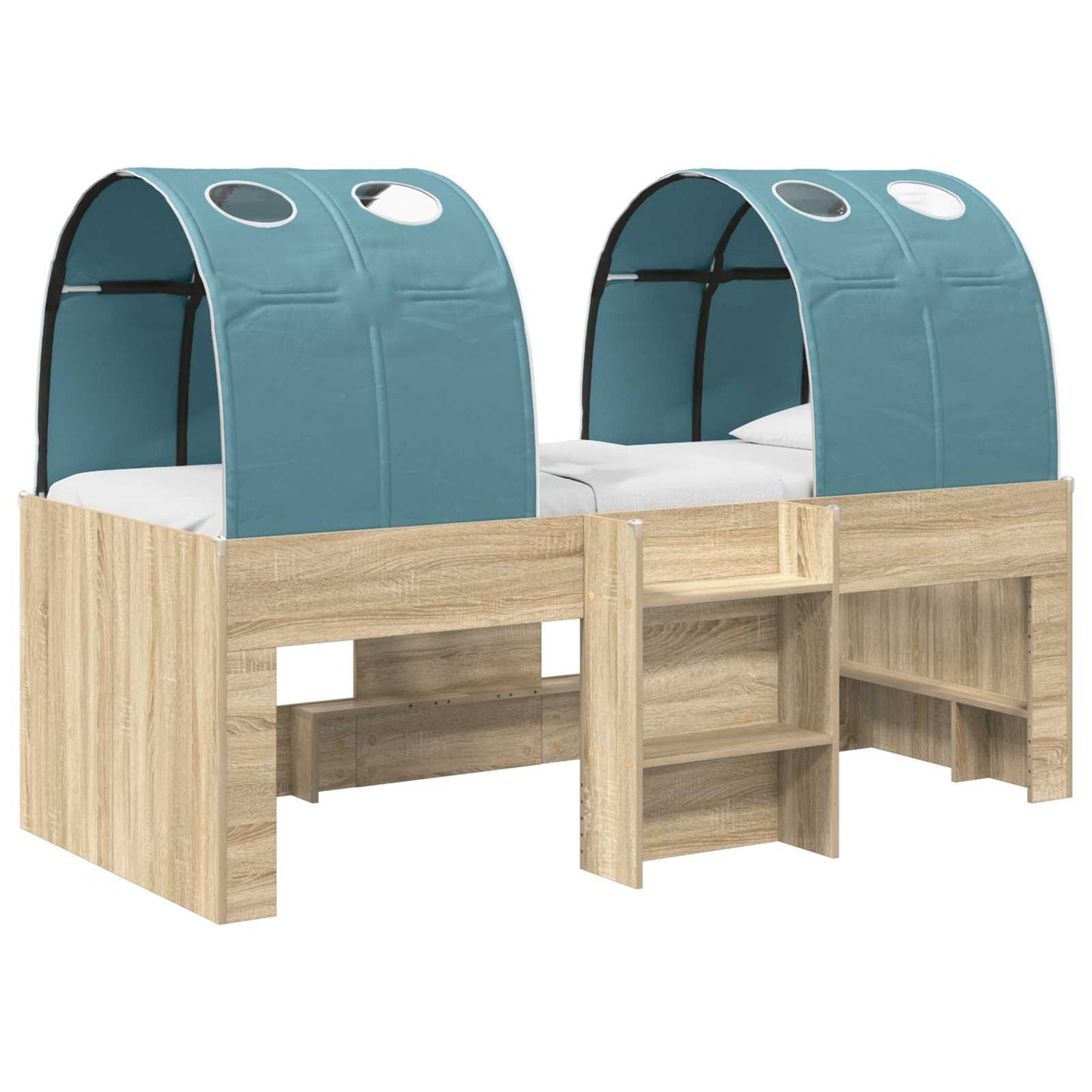 Kids'High Bed Frame with Tunnel 3 pcs Engineered Wood