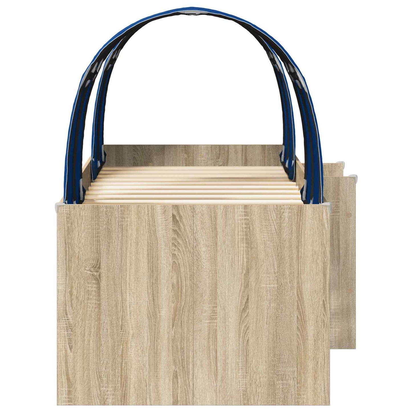 Kids'High Bed Frame with Tunnel 3 pcs Sonoma Oak and Blue