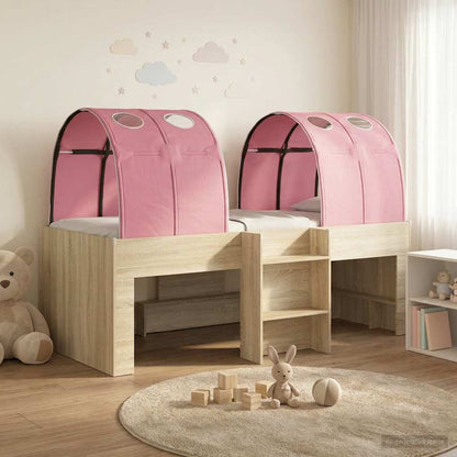 Kids'High Bed Frame with Tunnel Sonoma Oak and Pink
