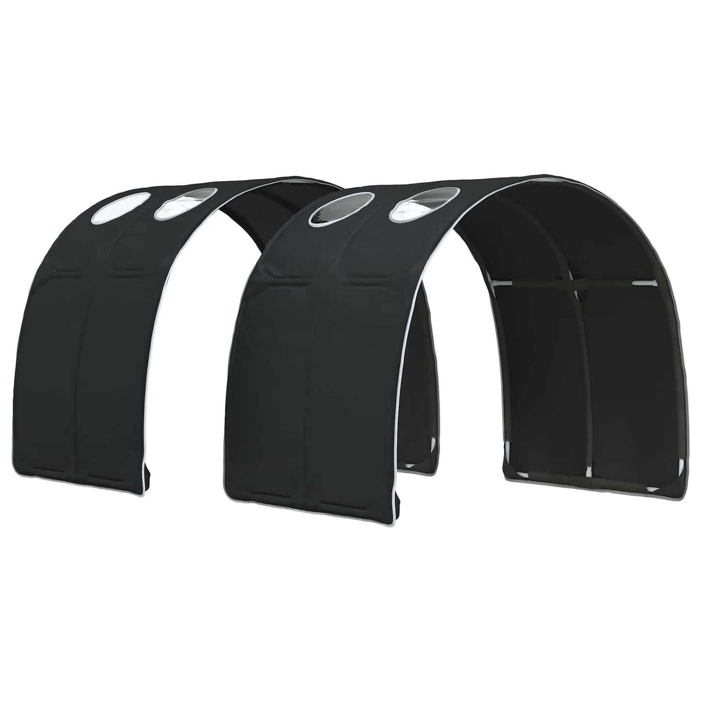 Kids'High Bed Frame with Tunnel 3 pcs Sonoma Oak and Black