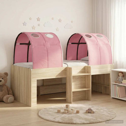 Bed with Tunnel 4 pcs Sonoma and Pink Engineered Wood