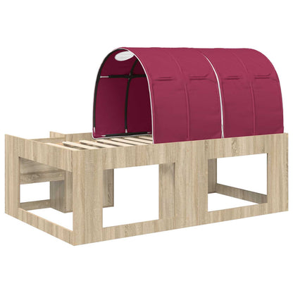 Bed with Tunnel 3 pcs Sonoma Oak and Red Engineered Wood
