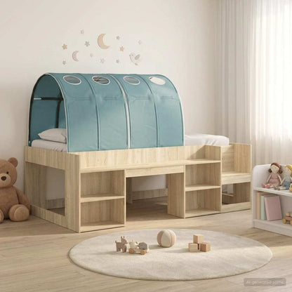 Kids'High Bed Frame with Storage 3 pcs Engineered Wood
