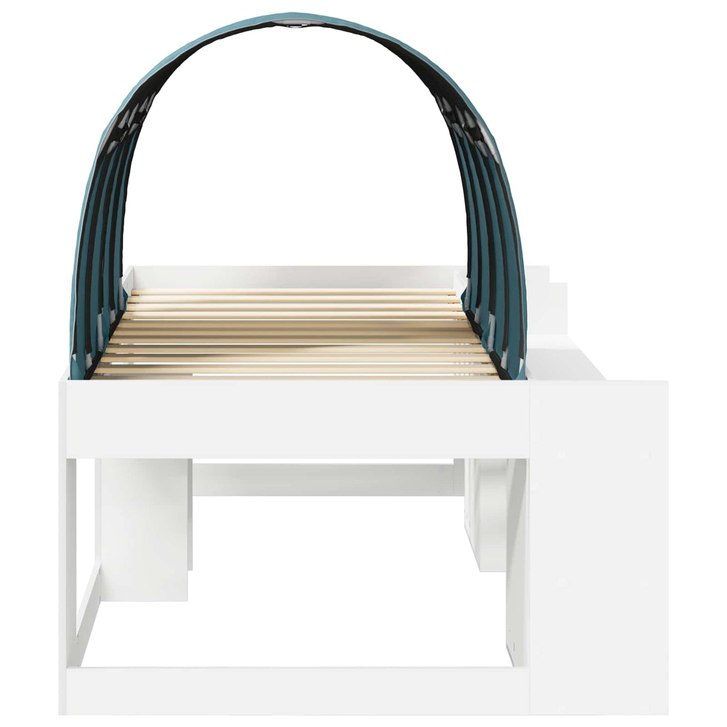 Bed Frame with Tunnel with Shelf 3 pcs White and Light Blue