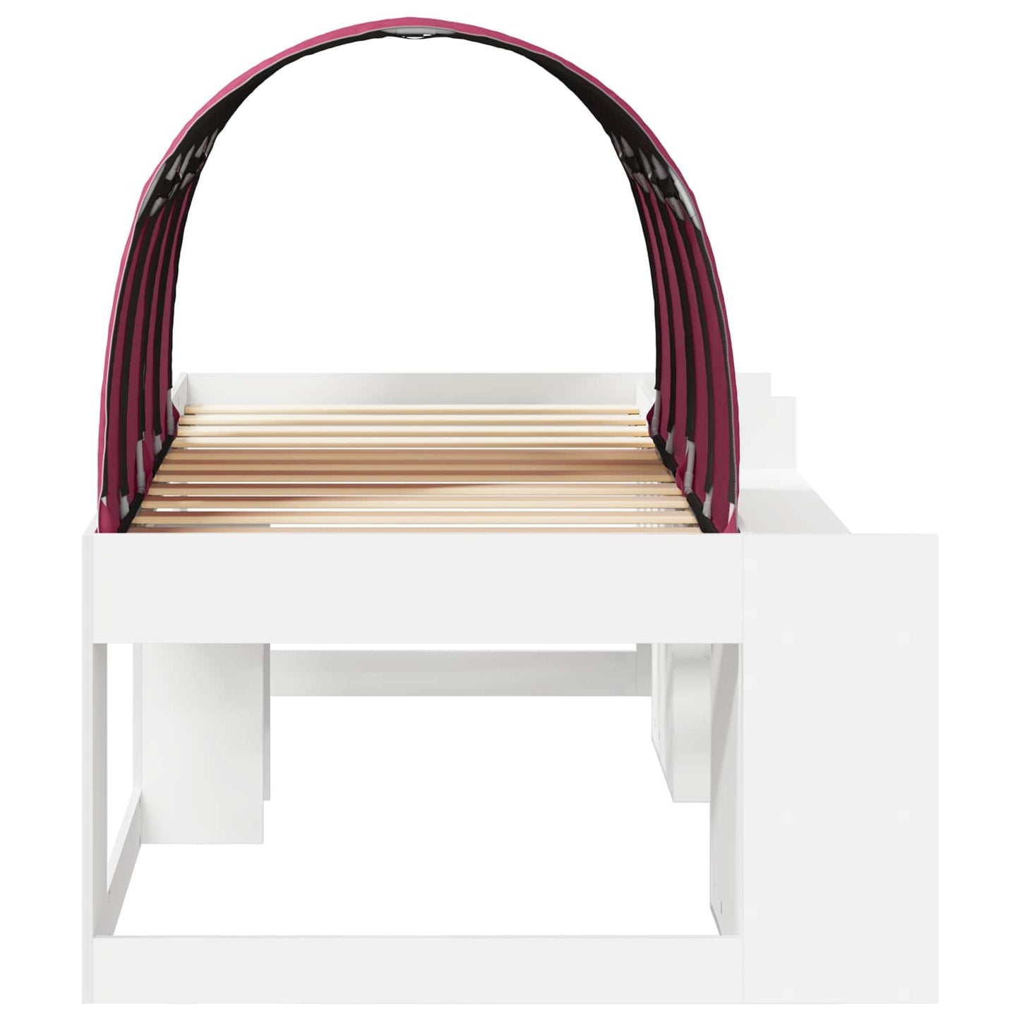 Bed Frame with Tunnel 3 pcs White and Red Engineered Wood