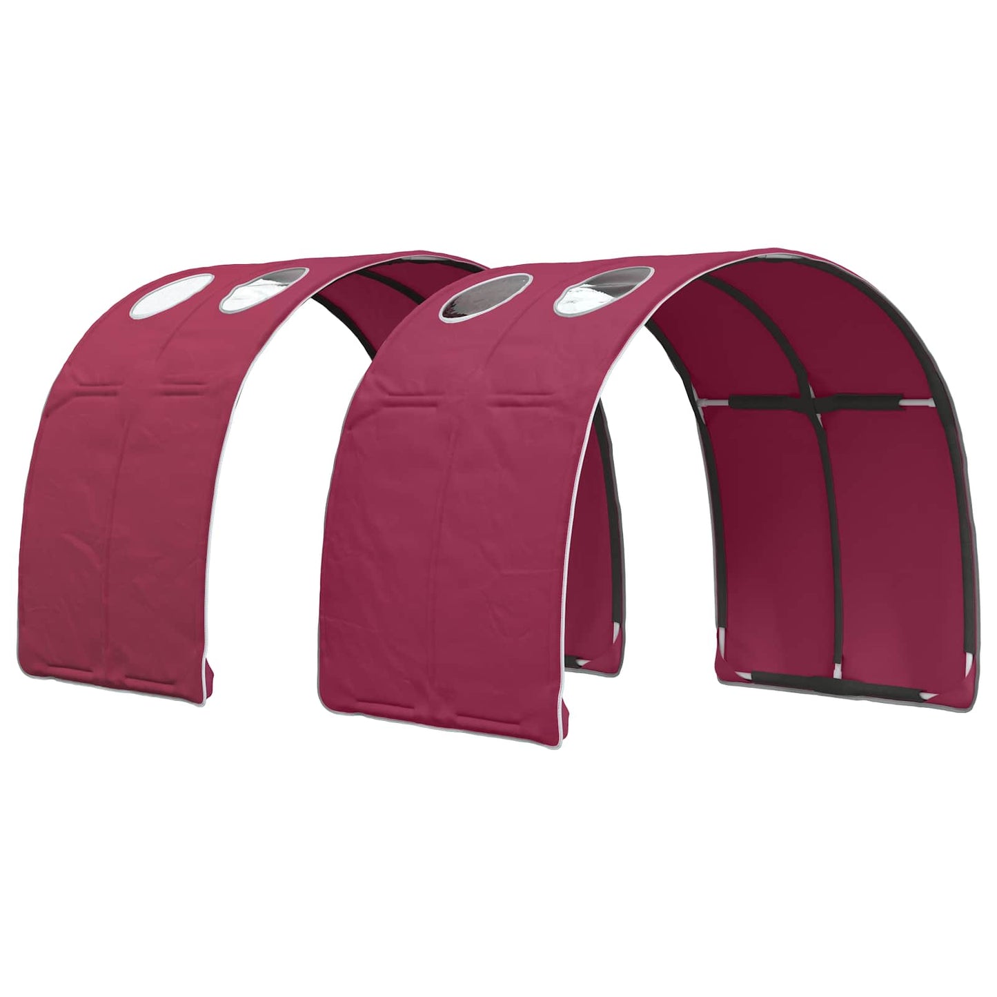 Bed Frame with Tunnel 3 pcs Sonoma Oak and Red Engineered Wood