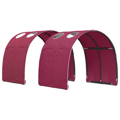 Bed Frame with Tunnel 3 pcs Sonoma Oak and Red Engineered Wood