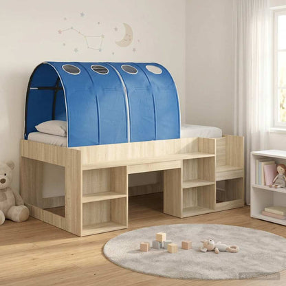 Bed Frame with Tunnel 3 pcs Sonoma Oak and Blue Engineered Wood