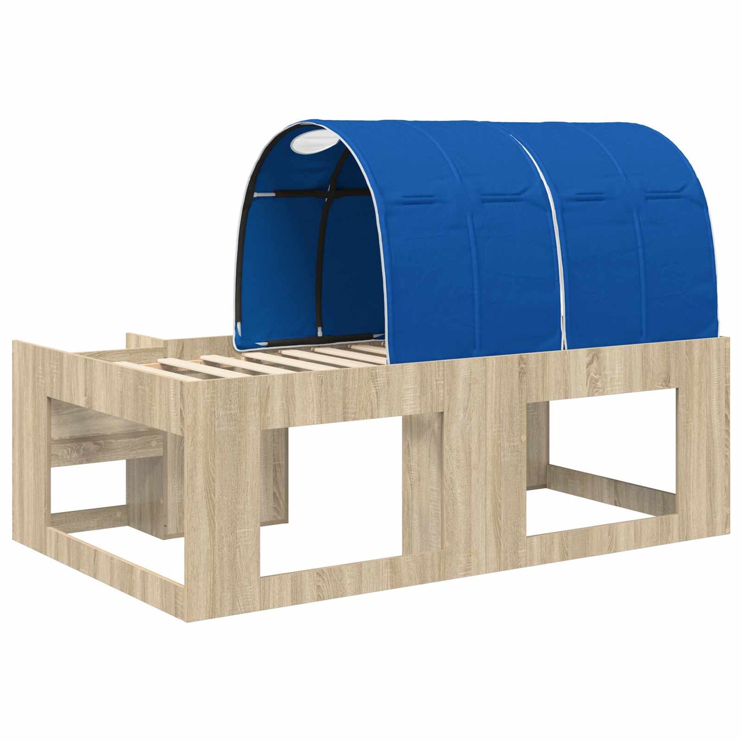 Bed Frame with Tunnel 3 pcs Sonoma Oak and Blue Engineered Wood