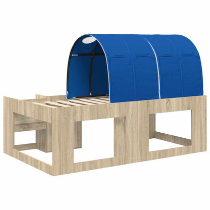 Bed Frame with Tunnel 3 pcs Sonoma Oak and Blue Engineered Wood