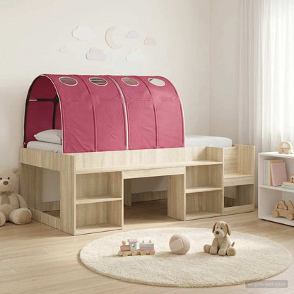 Bed Frame with Tunnel 3 pcs Sonoma Oak and Red Engineered Wood
