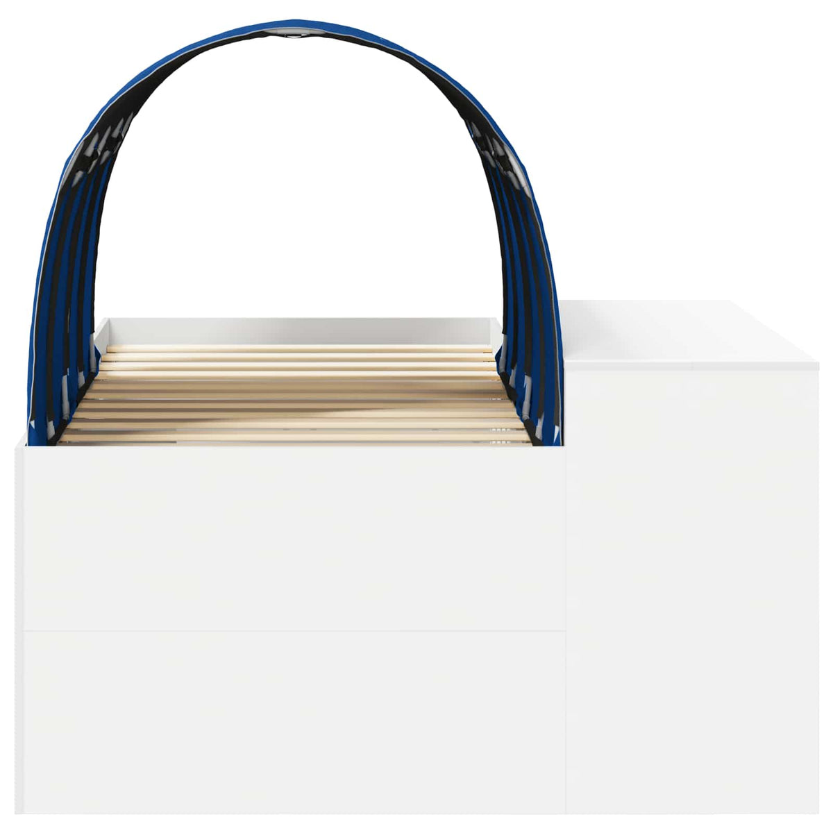 Bed Frame with Tunnel 3 pcs White and Blue Engineered Wood