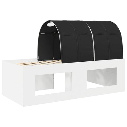 Bed Frame with Tunnel 3 pcs White and Black Engineered Wood