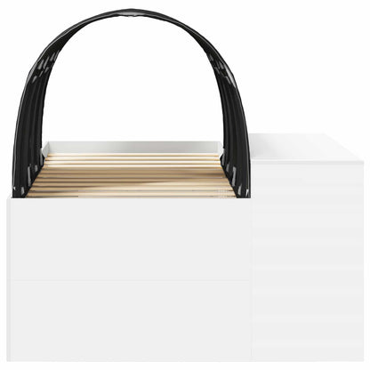 Bed Frame with Tunnel 3 pcs White and Black Engineered Wood