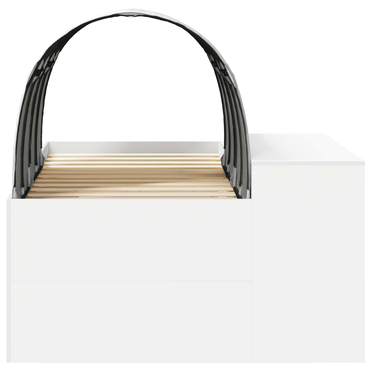 Bed Frame with Tunnel with Shelf 3 pcs White Engineered Wood