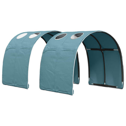 Bed Frame with Tunnel 3 pcs Sonoma Oak and Light Blue