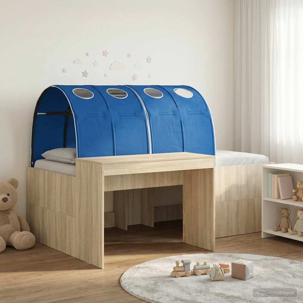 Bed Frame with Tunnel 3 pcs Sonoma Oak and Blue Engineered Wood
