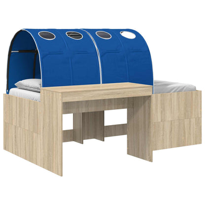 Bed Frame with Tunnel 3 pcs Sonoma Oak and Blue Engineered Wood