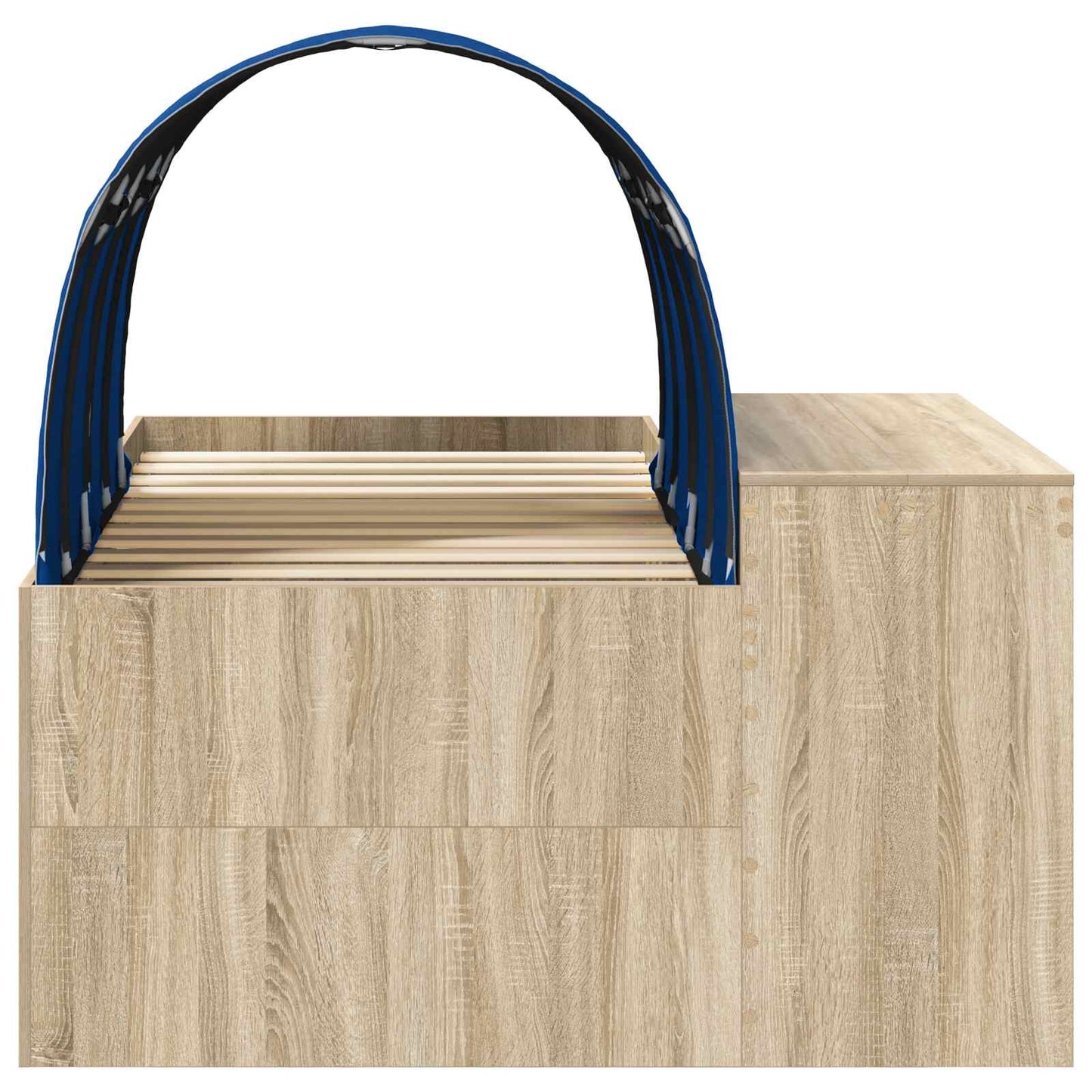 Bed Frame with Tunnel 3 pcs Sonoma Oak and Blue Engineered Wood
