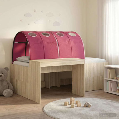 Bed Frame with Tunnel 3 pcs Sonoma Oak and Red Engineered Wood