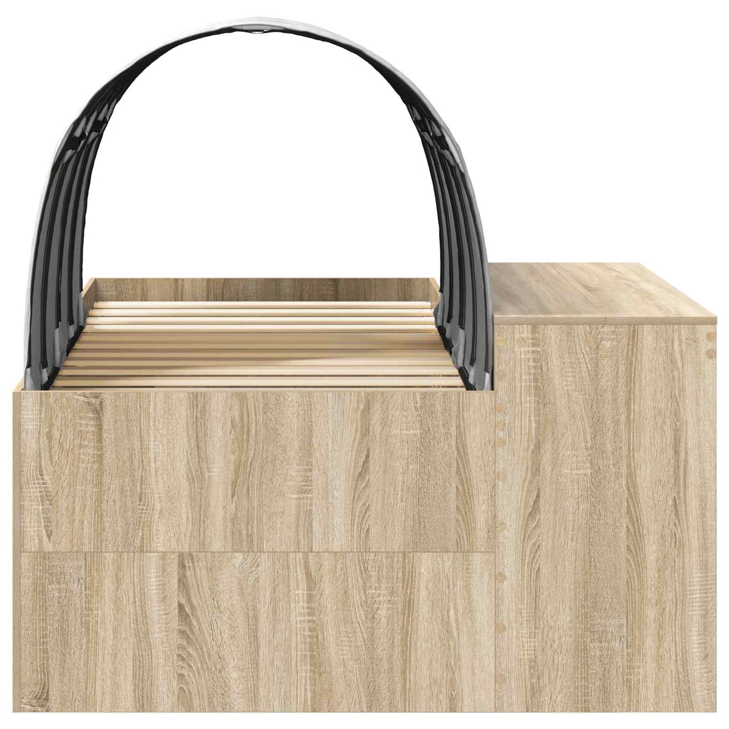 Bed Frame with Tunnel with Shelf 3 pcs Sonoma Oak and White