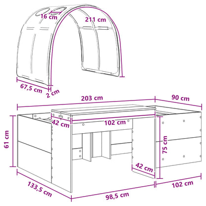 Bed with Tunnel 4 pcs Artisian Oak and Light Blue