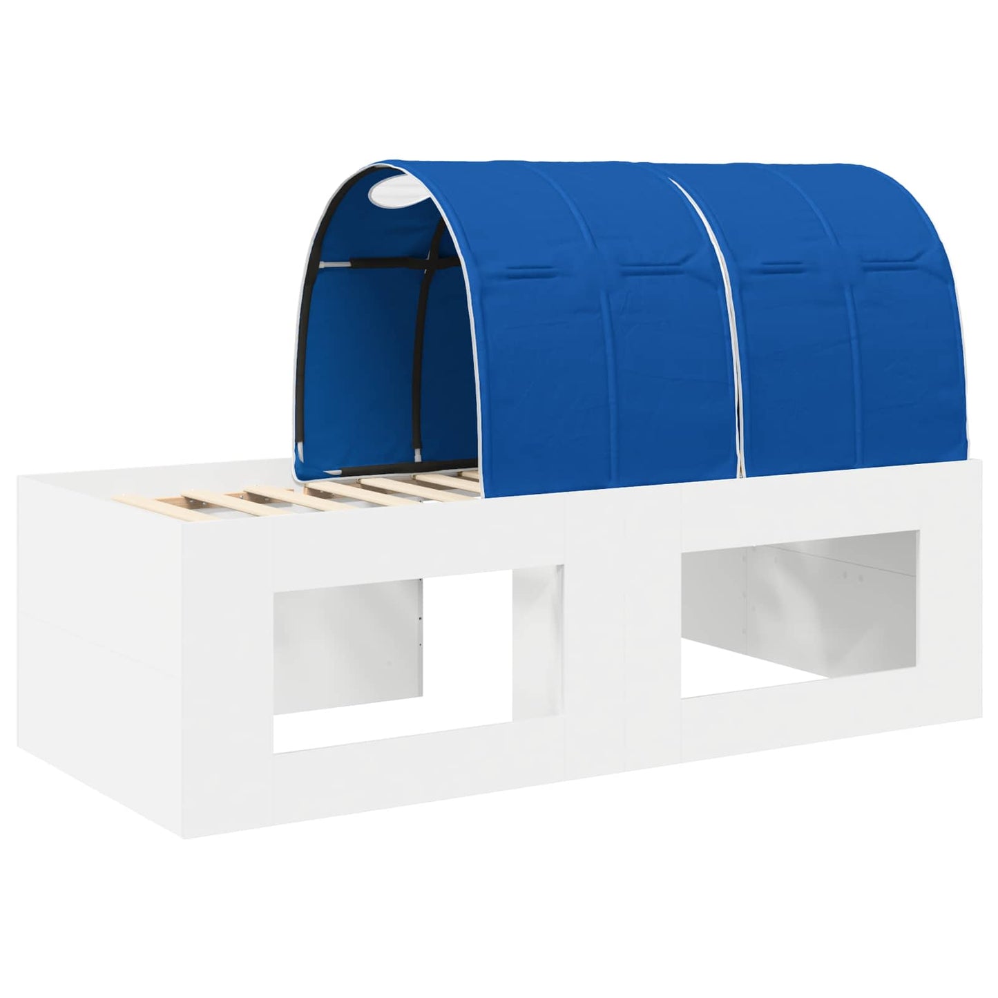 Bed with Tunnel 3 pcs White and Blue Engineered Wood