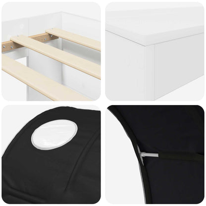 Bed with Tunnel 4 pcs White and Black Engineered Wood