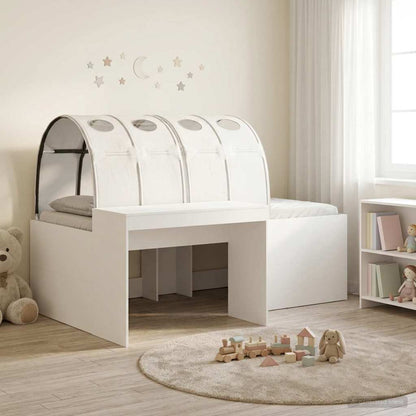 Bed with Tunnel 3 pcs White Engineered Wood