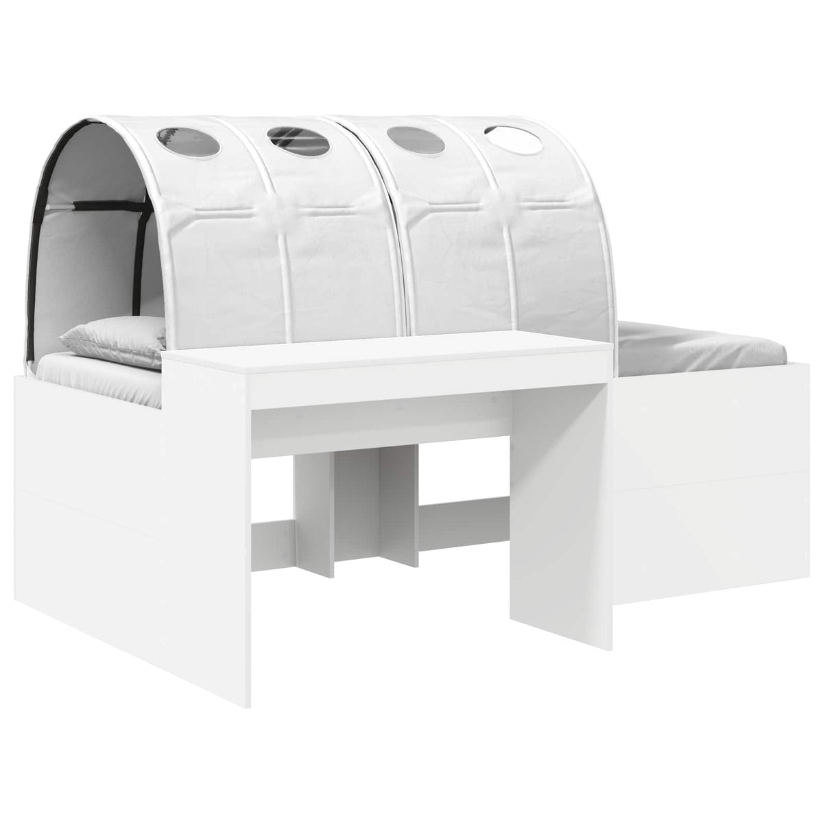 Bed with Tunnel 3 pcs White Engineered Wood