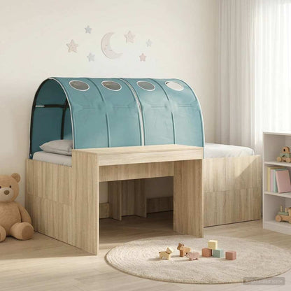 Bed with Tunnel 3 pcs Sonoma Oak and Light Blue Engineered Wood