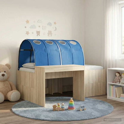 Bed with Tunnel 3 pcs Sonoma Oak and Blue Engineered Wood