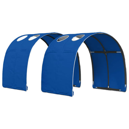 Bed with Tunnel 3 pcs Sonoma Oak and Blue Engineered Wood