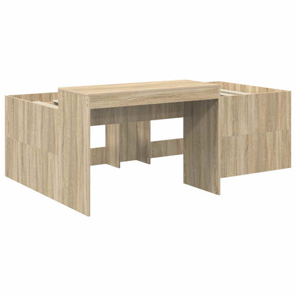 Bed with Tunnel 3 pcs Sonoma Oak and Pink Engineered Wood