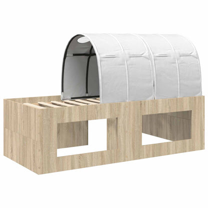 Bed with Tunnel 3 pcs Sonoma Oak and White Engineered Wood
