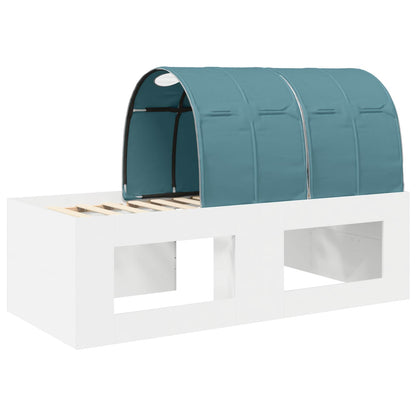 Bed with Tunnel 3 pcs White and Light Blue Engineered Wood