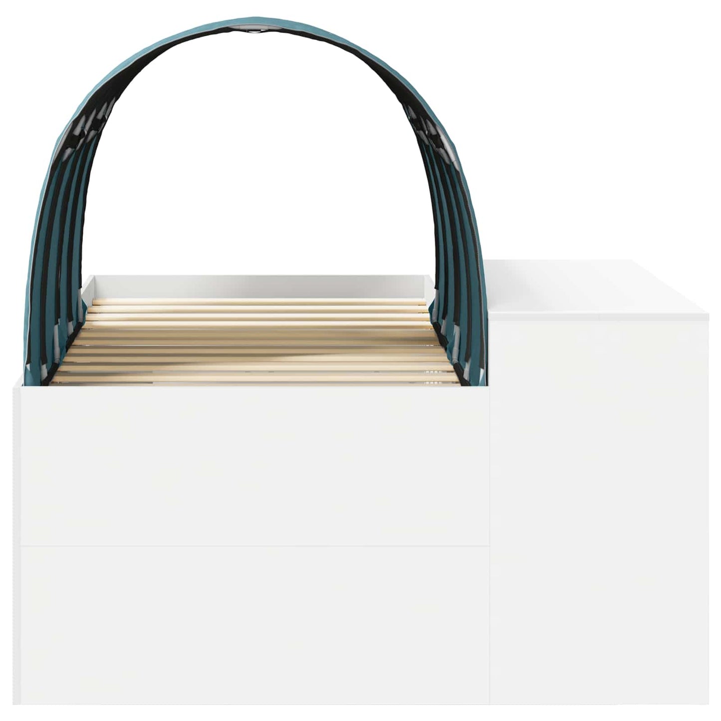 Bed with Tunnel 3 pcs White and Light Blue Engineered Wood