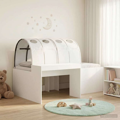Bed with Tunnel 3 pcs White Engineered Wood
